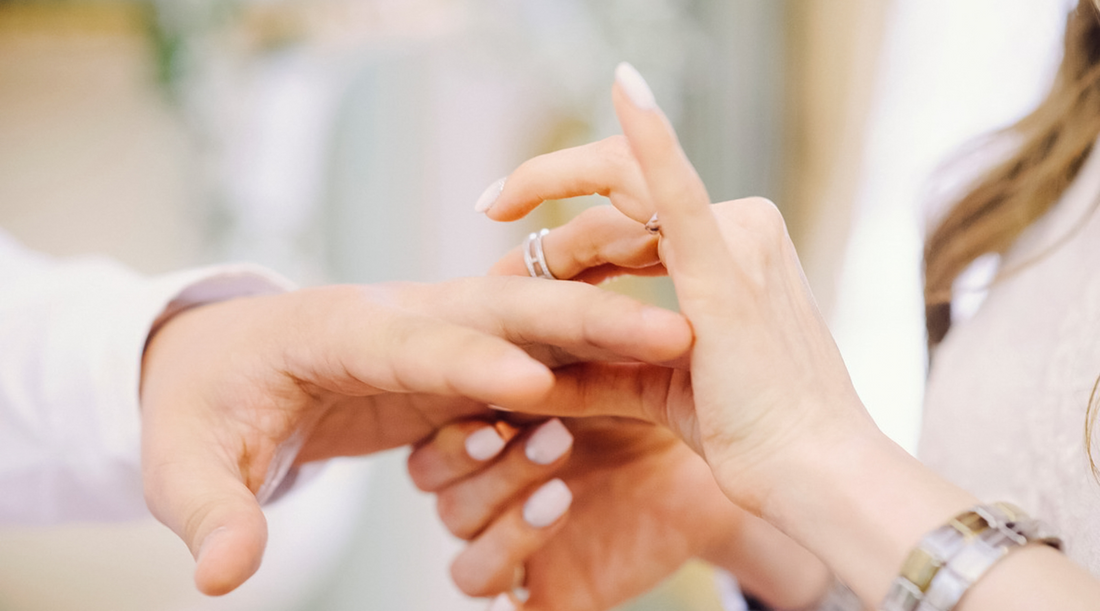 Image of someone wearing Jewmei Meaningful Jewelry, showing how you measure your ring size at home