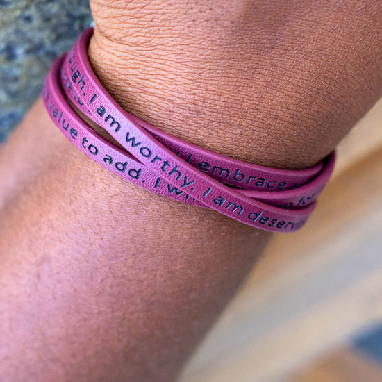 Self-Love Affirmation Bracelet - Maroon - Jewmei