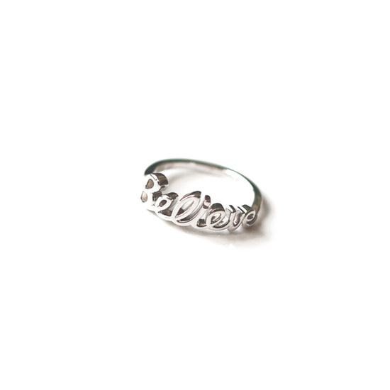 Believe Silver ring