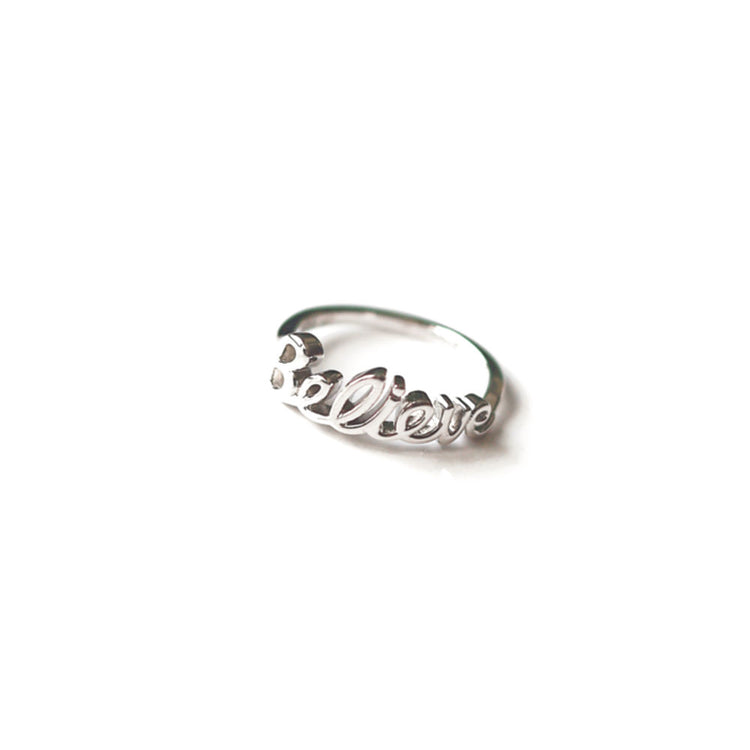 Believe Silver ring