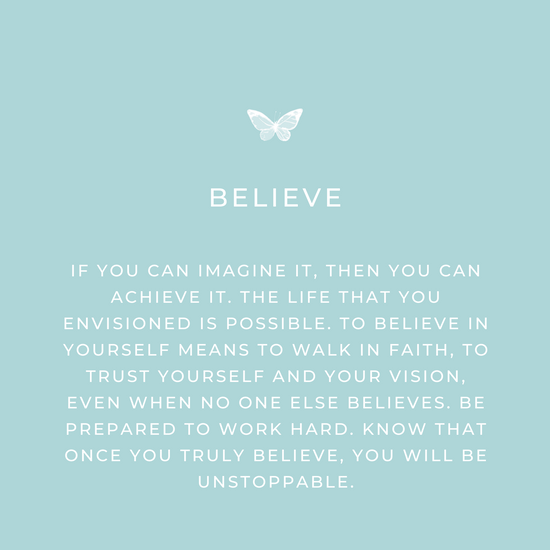 Believe Keepsake message