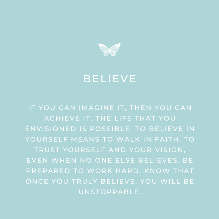 Believe Keepsake message