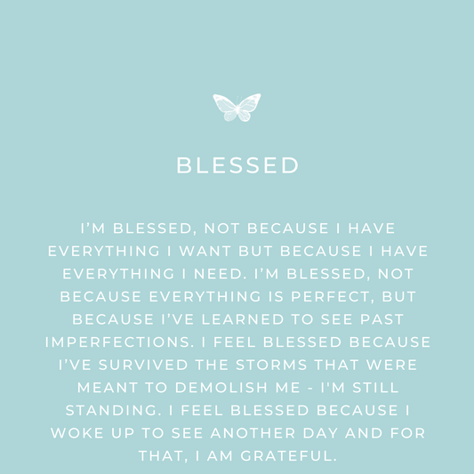 Blessed keepsake message card