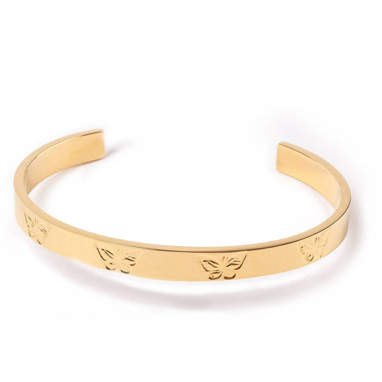 Born to Fly butterfly cuff gold bracelet from Jewmei