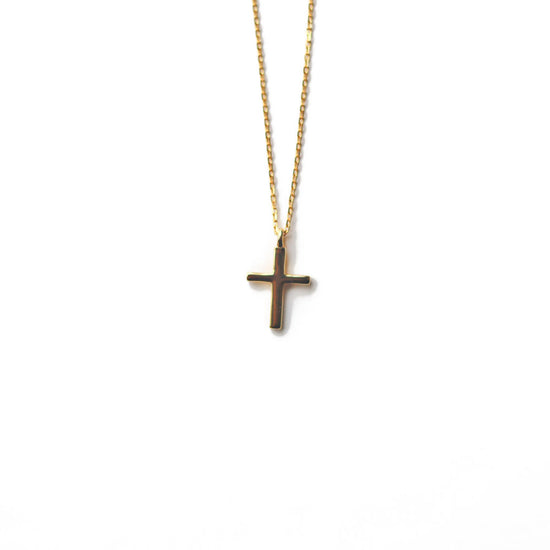 Jewmei 14k Gold over 925 Sterling silver cross necklace for women.