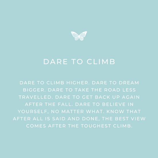 Dare to Climb Keepsake Message