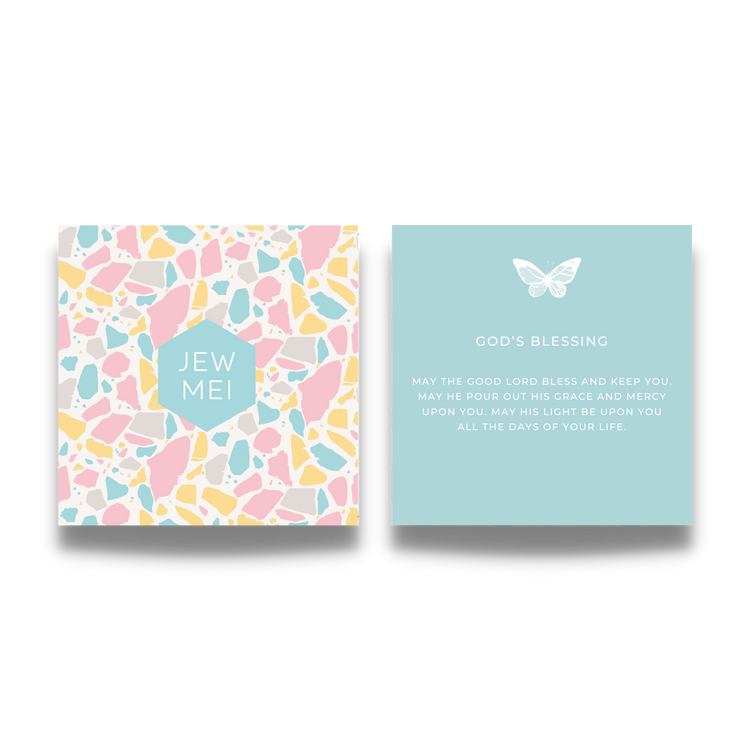 'gods blessing' custom message on keepsake cards for Jewelry products by Jewmei