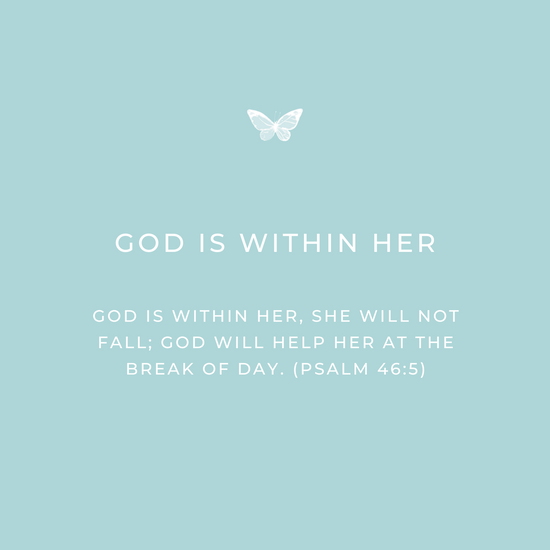 God is within her keepsake message card from Jewmei