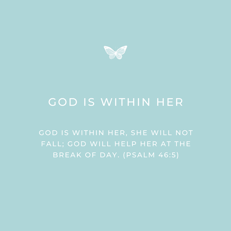 God is within her keepsake message card from Jewmei
