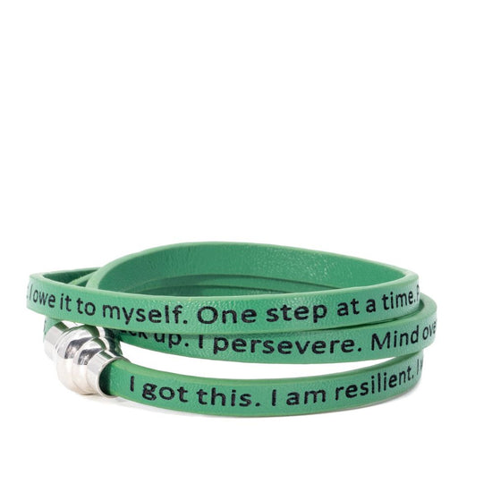 Resilient Positive Mantra Bracelet - Green - Jewmei