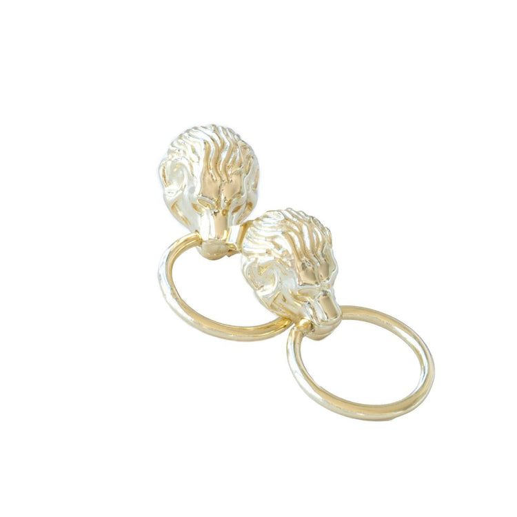 14K Gold plated over sterling silver Lion Earrings