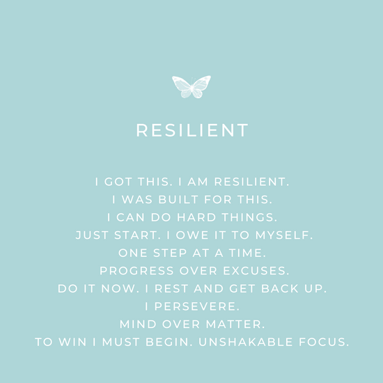 Resilient Positive Mantra Bracelet - Teal - Jewmei