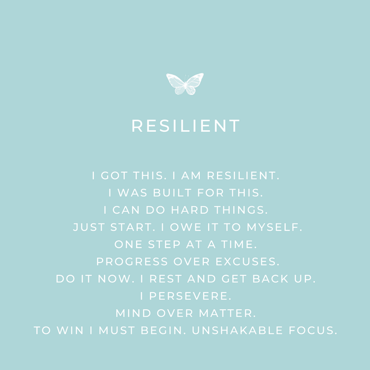 Resilient Positive Mantra Bracelet - Teal - Jewmei