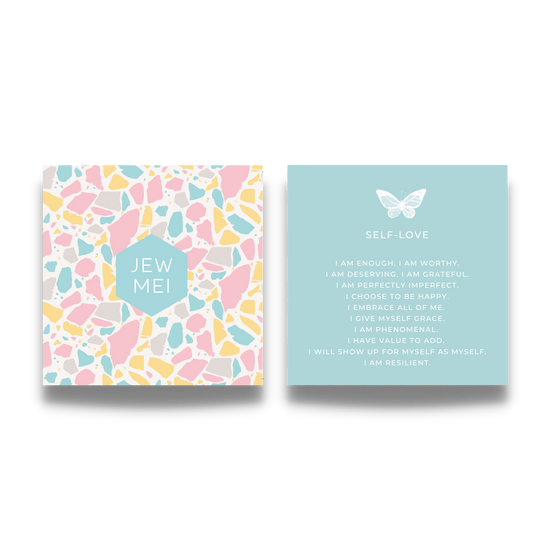 'self love' custom message cards for Jewelry products by Jewmei