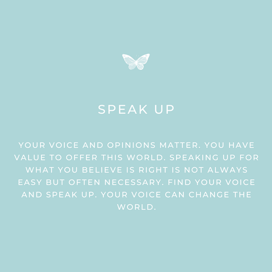 Speak Up Keepsake Message