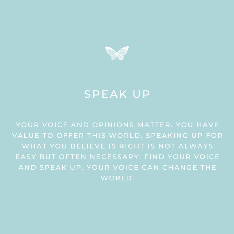 Speak Up Keepsake Message