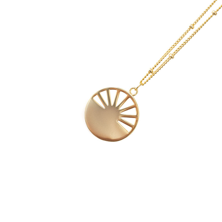 The Sun will Rise 14k Gold over 925 Sterling Silver Sunshine Necklace.