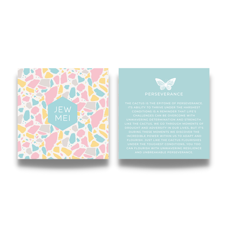Keepsake message card for Perseverance from Jewmei.  A message symbolizing resilience and strength.