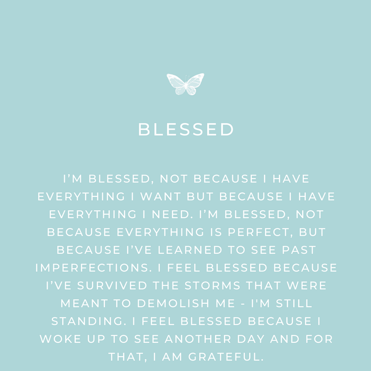 Blessed keepsake message card