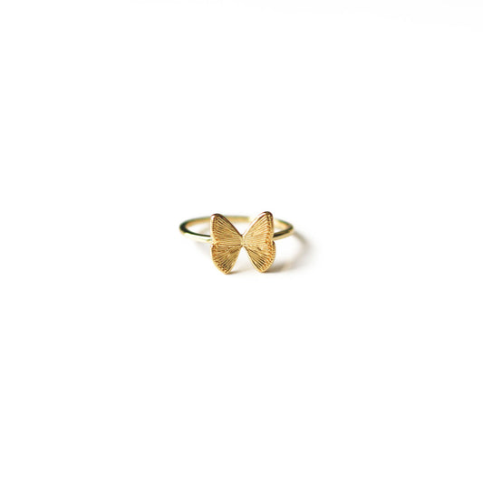 Jewmei Born to Fly Butterfly Wing 14k gold over 925 sterling silver ring.