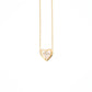 18K Gold Zircon Cross inside Heart Necklace from Jewmei