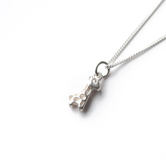 Giraffe sterling silver necklace for girls