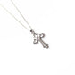 Sterling silver cross necklace with zircon stones