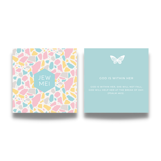'god is within her' custom message cards for Jewelry products by Jewmei