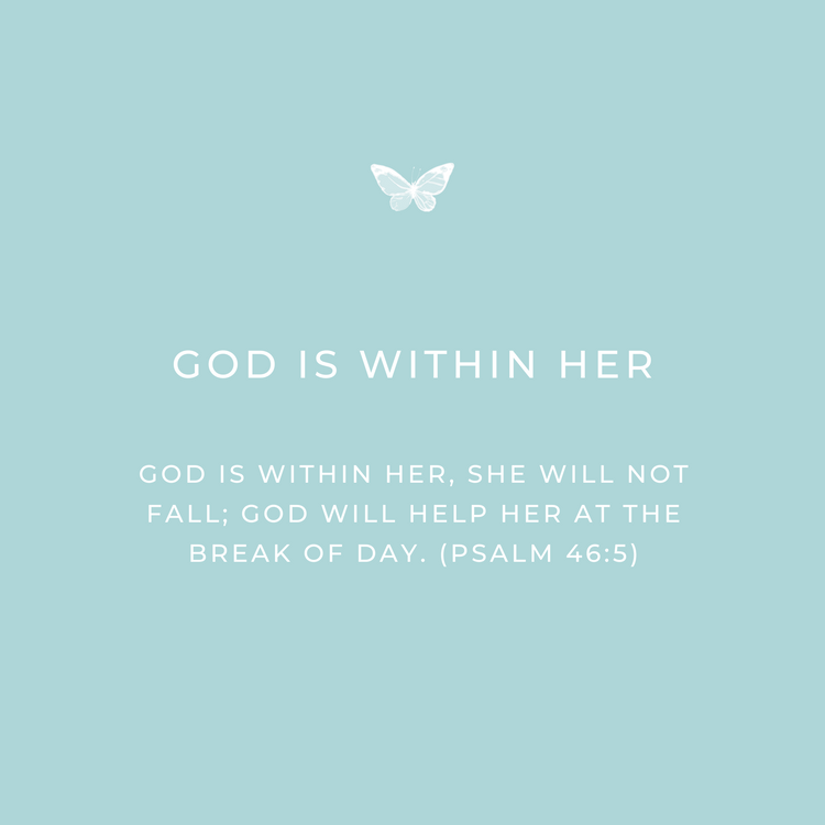 God is Within Her Cross Heart Ring - Gold