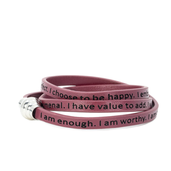 Self-Love Affirmation Bracelet - Maroon - Jewmei