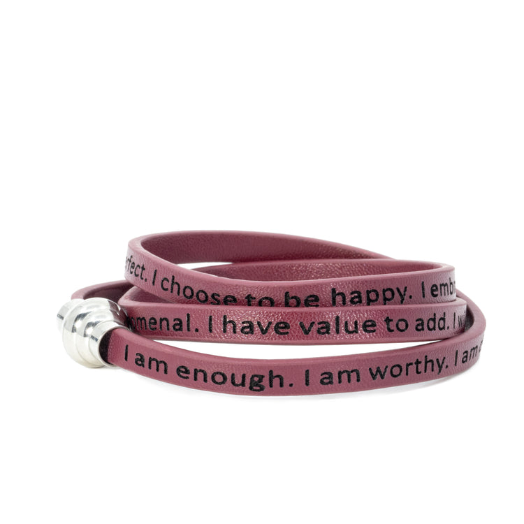 Self-Love Affirmation Synthetic Leather Bracelet