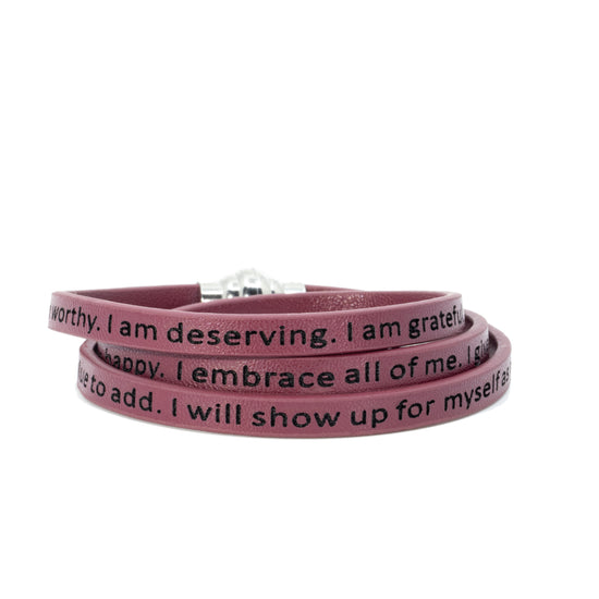 Self-Love Affirmation Bracelet - Maroon - Jewmei