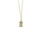 14K Gold Sterling Silver Hour Glass necklace with zircon stones