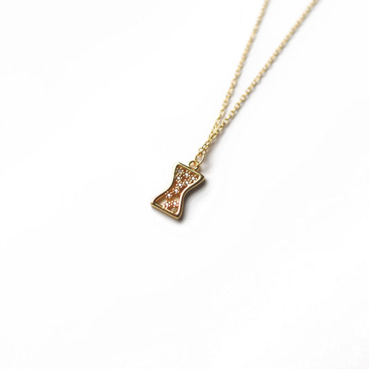 Jewmei Make it Count Hourglass Necklace Gold