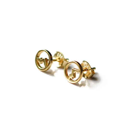 Dare to Climb 14k Gold over 925 sterling silver Mountain Stud Earrings .