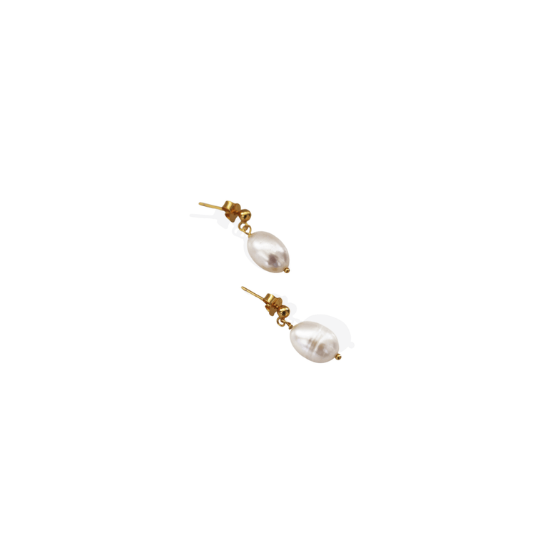 18K Gold Plated Pearl Drop Earrings