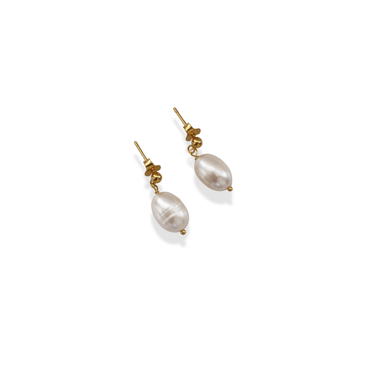 18K Gold Plated Pearl Drop Earrings