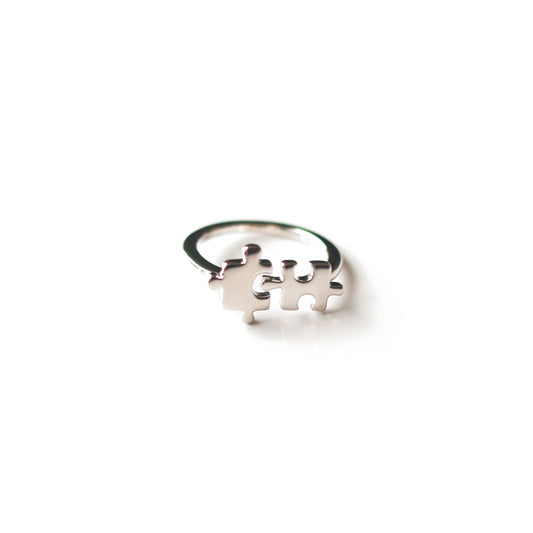 Jewmei Sterling silver puzzle friendship ring for women