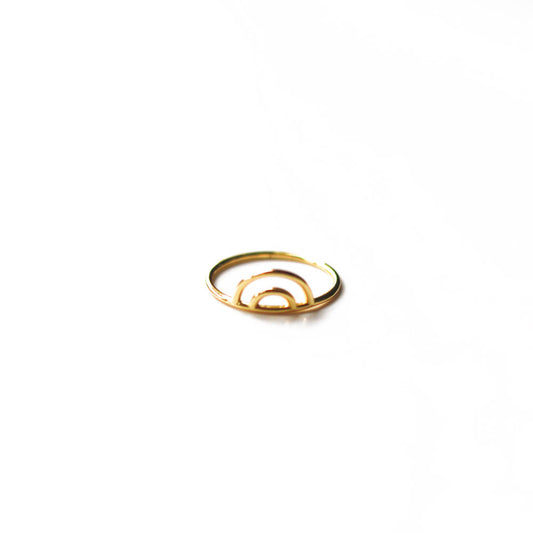 New Beginnings' Rainbow Ring - 14k Gold Over 925 Sterling Silver - Symbol of Hope and Transformation