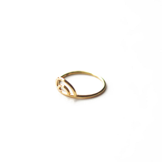 Jewmei 14K Gold Rainbow ring for women