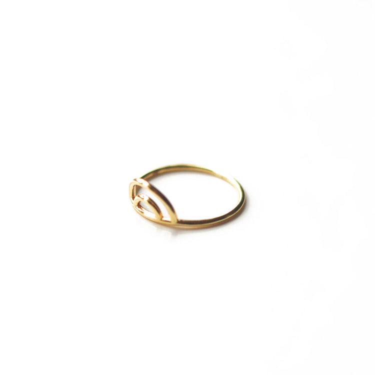 Jewmei 14K Gold Rainbow ring for women