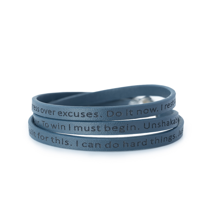 Resilient Positive Mantra Bracelet - Teal - Jewmei