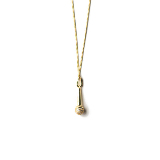Jewmei Speak Up microphone necklace gold