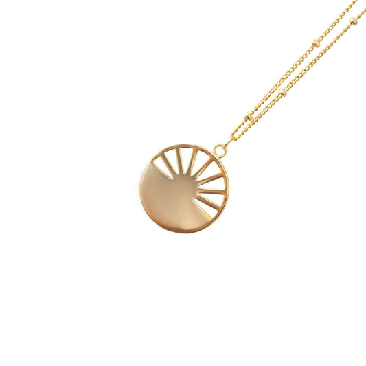The Sun will Rise 14k Gold over 925 Sterling Silver Sunshine Necklace.