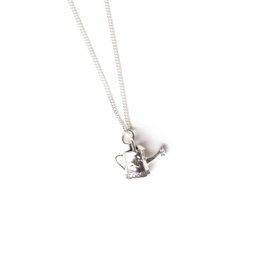 Sterling silver watering can necklace